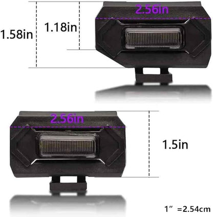 Upgraded Grill LED Lights 4PCS for Toyota Tacoma 2020 2021 2022 2023 TRD Off Road and TRD Sport OEM Grill, Aftermarket Replacement Warning LED Lights with Fuse (White Light/Smoked Lens)