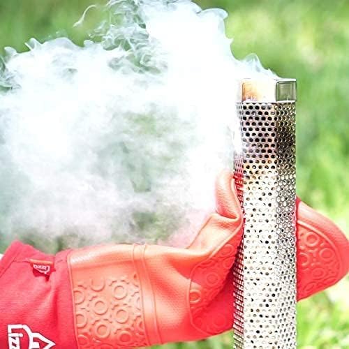 LIZZQ Premium Pellet Smoker Tube 12 inches - 5 Hours of Billowing Smoke - Hot or Cold Smoking - for Any Grill or Smoker - An Easy and Safe Way to Provide Smoking - Free eBook Grilling Ideas & Recipes