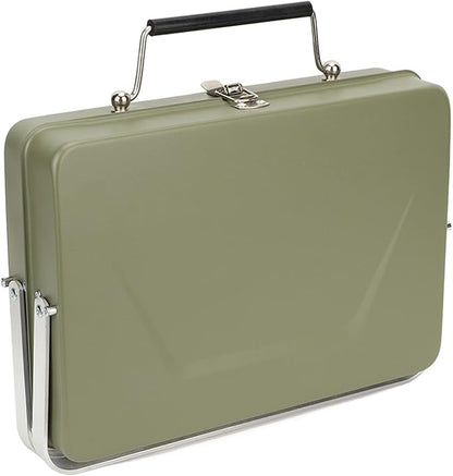 Yinhing Portable Charcoal BBQ Grill Folding Notebook Design for Convenient Outdoor Cooking for Camping Backyard Parties and Picnics Compact and Lightweight Green Grill for Easy Transport a (Green)