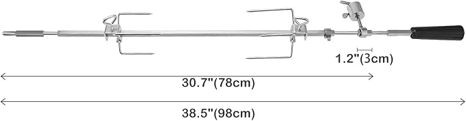 onlyfire Stainless Steel BBQ Rotisserie Kit for Weber Gas Grills | Fits for Weber Genesis 310/330(Year Under 2016), Spirit 310/330 Series Gas Grills, 3/8" Square Spit Rod