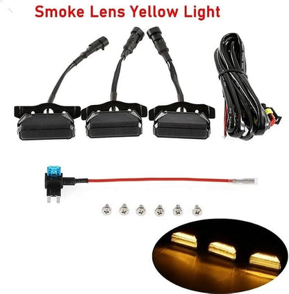 3Pcs/Set 12V Front Grille Lights Fit For Toyota Tundra TRD Pro 2019 2020 2021 Car External Grill DRL Singal Lamp(Smoke Lens Yellow)