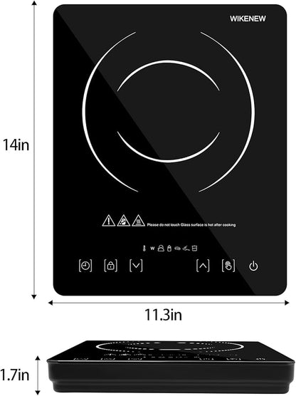 Electric hot plate 120°F~465°F Crystal Glass Surface Countertop Electric Cooktop1800W Automatic heat reduction and timer feature Easy to Clean Hot Plates for Cooking kitchen burner electric