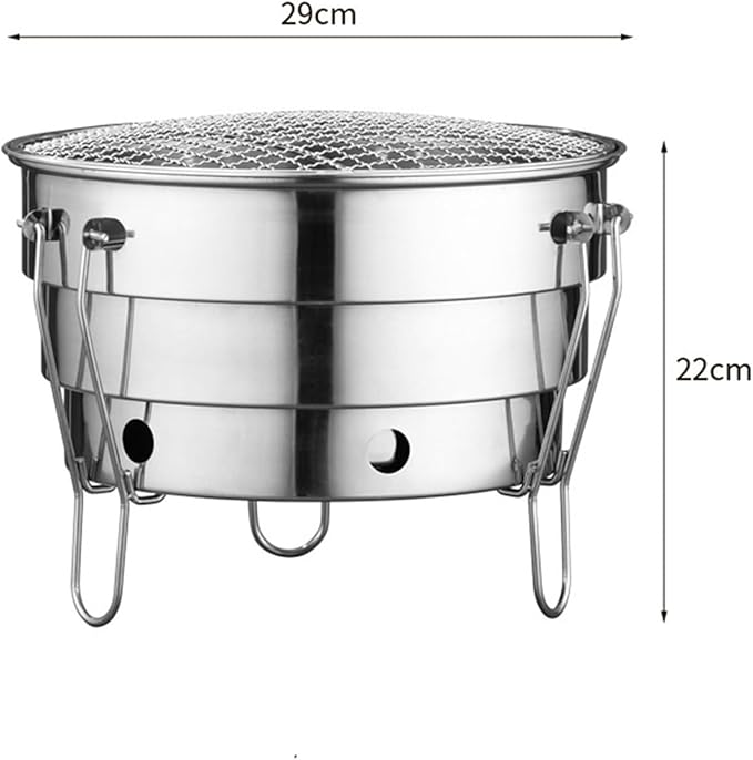 Charcoal Grills Outdoor Folding Barbecue Grill for Camping Portable Barbecue Grill Detachable Grill Round Charcoal Patio Grill Outdoor Grill