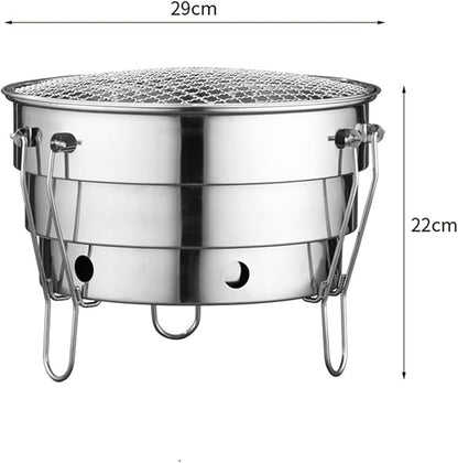 Charcoal Grills Outdoor Folding Barbecue Grill for Camping Portable Barbecue Grill Detachable Grill Round Charcoal Patio Grill Outdoor Grill