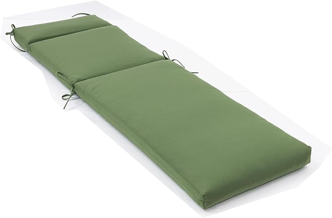 QILLOWAY Outdoor Chaise Lounge Cushion,All Weather High-Density Foam Recliner Chairs Replacement Cushions,Dark Green