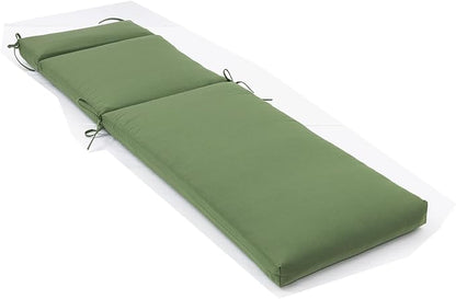 QILLOWAY Outdoor Chaise Lounge Cushion,All Weather High-Density Foam Recliner Chairs Replacement Cushions,Dark Green