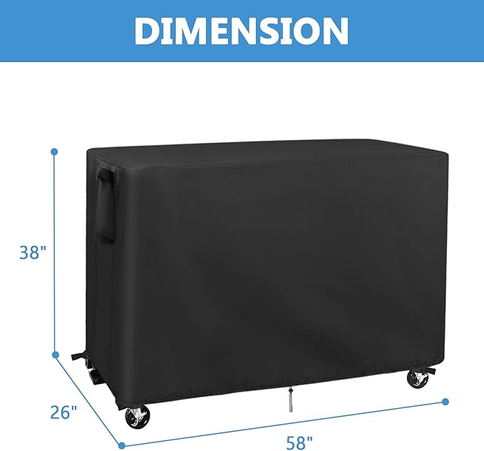 Flat Top Grill Cover Waterproof Compatible with Royal Goumet 8-Burner Gas Grill with Side Tables Down, Weatherproof Propane Griddle Cover for Protecting Outdoor BBQ Grill,58" x 26" x 38"
