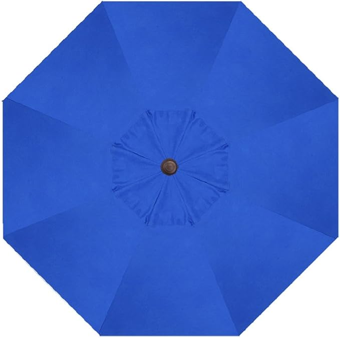 Treasure Garden Deluxe Crank-Tilt 9-FT Octagon Market Umbrella - Outdoor Patio, Deck, Pool, Backyard Stand Alone Umbrella - Heavy Duty w/Bronze Frame & Obravia Fabric (Cobalt)