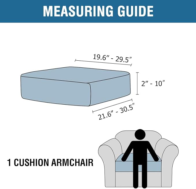 H.VERSAILTEX Velvet Stretch Couch Cushion Cover Plush Cushion Slipcover for Chair Cushion Furniture Protector Seat Cushion Sofa Cover (1 Piece Armchair Cushion Covers, Caramel Cafe)