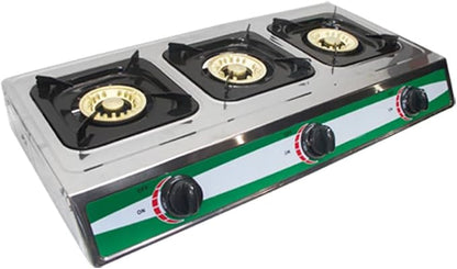 Propane Gas Portable Stove 3 Burners 30,000 BTU Stainless Steel Camping Stove