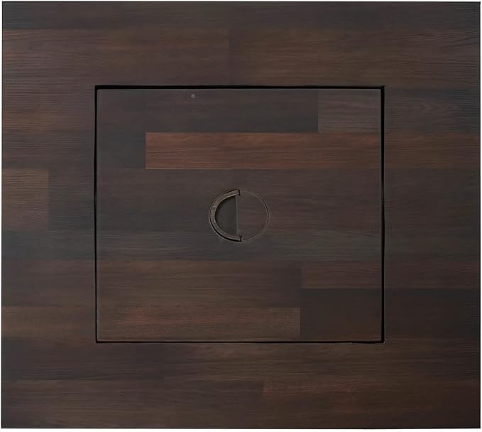 Endless Summer Bronze Finished Black Steel Base with Dark Wood Mantel Spencer LP Gas Outdoor Fire Pit, Comes with Black Fire Glass, Table Insert, and Protective Cover