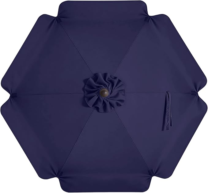 MASTERCANOPY Valance Patio Umbrella 7.5 ft Replacement Canopy for 6 Ribs-Navy Blue Canopy Only