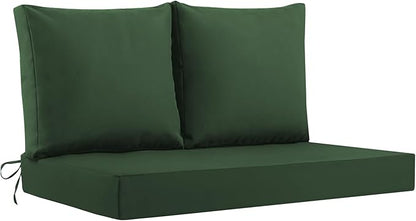 Outdoor Loveseat Cushions, 48×24×5 Inch, Waterproof, Forest Green | Patio Loveseat Cushions for Outdoor Furniture, Fade Resistant, Outdoor Bench Cushions, for Wicker Furniture, Swing, Couch