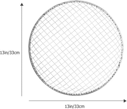 Kichvoe 13 Inch Disposable Round Bbq Grill Net Non-Stick Mesh Cooking Grate for Outdoor Camping Fire Pit Grilling Meat Vegetables Fish Skewers