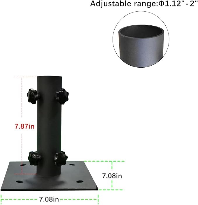 Umbrella Base for Φ1.2''-Φ2.2'' Pole, Patio Umbrella Stand Outdoor | Lawn Design with Ground Spike Fixing, Table Steel Umbrella Base for Multiple Scenes, Garden/Deck/Porch ﻿ ﻿ ﻿ ﻿ ﻿