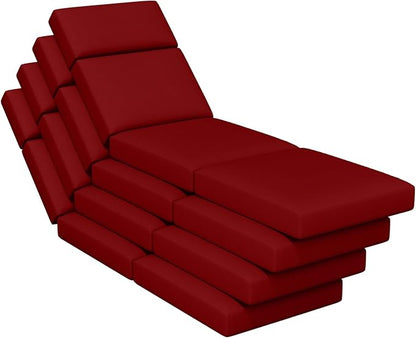 4 Pcs Chaise Lounge Cushions Outdoor, 80 x 26 x 4 Inch Lounge Chair Cushions for Outdoor Furniture - Waterproof Lounge Patio Replacement Cushion, 4In Fade-Resistant ThickPatio Chaise Lounge Cushion