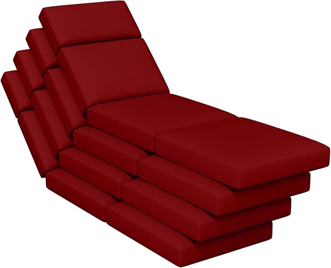 4 Pcs Chaise Lounge Cushions Outdoor, 72 x 21 x 4 Inch Lounge Chair Cushions for Outdoor Furniture - Waterproof Lounge Patio Replacement Cushion, 4In Fade-Resistant ThickPatio Chaise Lounge Cushion