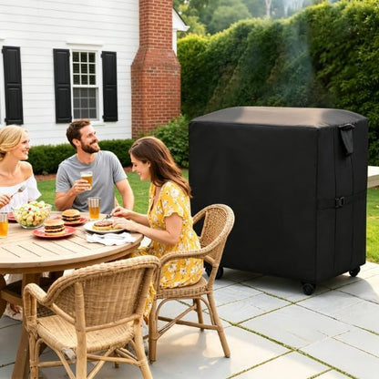Prep Table Cover for Movable Dining Cart Table | 36 inch Outdoor BBQ Cart Cover Bar Tool Cart Covers Cooler Covers - 36"L×36"W×50"H, Black