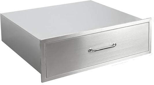 GarveeTech Outdoor Kitchen Drawers, 30x10 in Stainless Steel BBQ Drawer, Flush Mount Built-in Drawer for Outdoor Kitchen Island & BBQ Islands, Silent, Fully Assembled, 30 in W x 23 in D x 10 in H