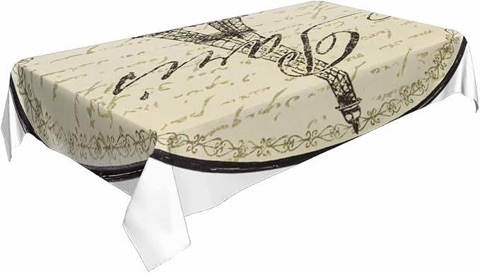 TKS MITLAN Tablecloth Paris Theme Table Cloth Rectangle Table 60 x 84 Inch Eiffel Wall Decoration Sign Kitchen Decorations for Home Dinner Party