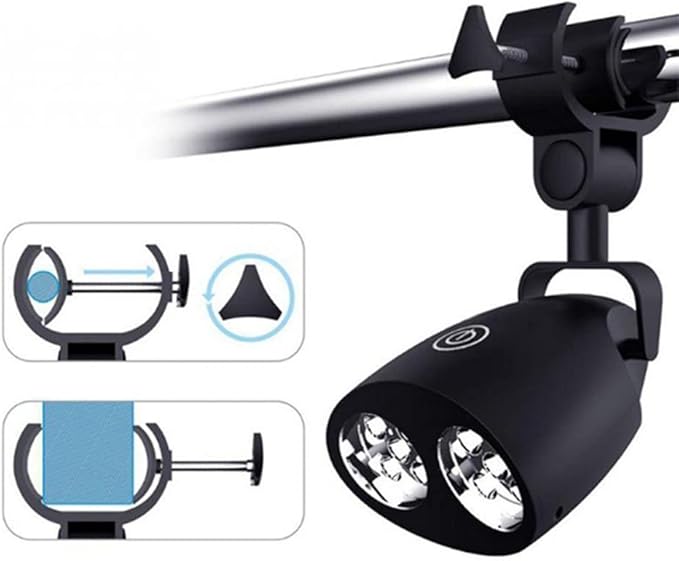 SEIWEI LED Barbecue Grill Light 180 Degree with 10 Super Bright LED Lights BBQ Outdoor Lamp White Lighting Batteries Included for Most Grill Handle for Electric Grill and Camping, Biking, Reading