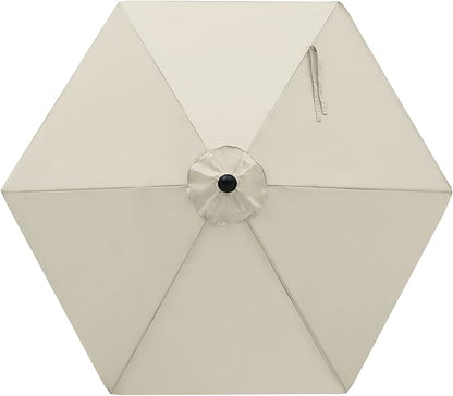 MASTERCANOPY Patio Umbrella 7.5 ft Replacement Canopy for 6 Ribs-Creamy White Canopy Only