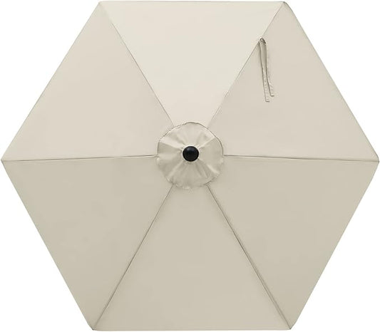 MASTERCANOPY Patio Umbrella 7.5 ft Replacement Canopy for 6 Ribs-Creamy White Canopy Only