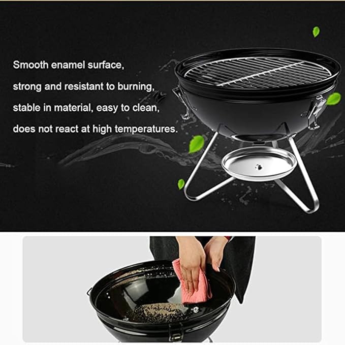 Portable Charcoal Grill for Camping BBQ Grills Outdoor Barbecue Grill Round Insulation Braised Oven Patio Grilling Rack with Flame Control Small Folding Tabletop Grill,A-1