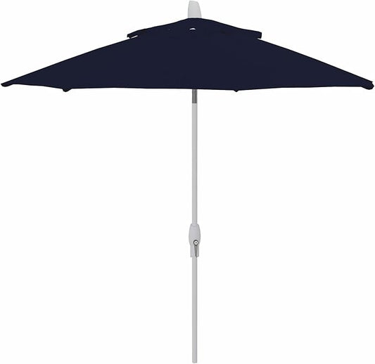 Treasure Garden 9ft Patio Umbrella – Outdoor Furniture Market Umbrella – Deluxe Auto-Tilt – White Aluminum Frame (O’bravia, Navy)