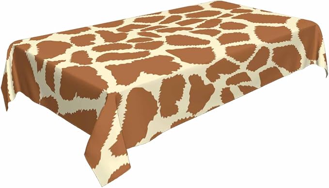 TKS MITLAN Tablecloth Animal Prints Brown Table Cloth Rectangle Table 60 x 84 Inch Giraffe Skin Texture Irregular Geometric Shape Fashion Kitchen Decorations for Home Dinner Party