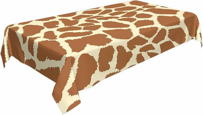 TKS MITLAN Tablecloth Animal Prints Brown Table Cloth Rectangle Table 60 x 84 Inch Giraffe Skin Texture Irregular Geometric Shape Fashion Kitchen Decorations for Home Dinner Party