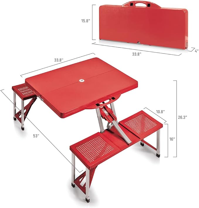 Picnic TIME NFL Football Field Folding Picnic Table, Camping Table, Outdoor Table with Umbrella Hole