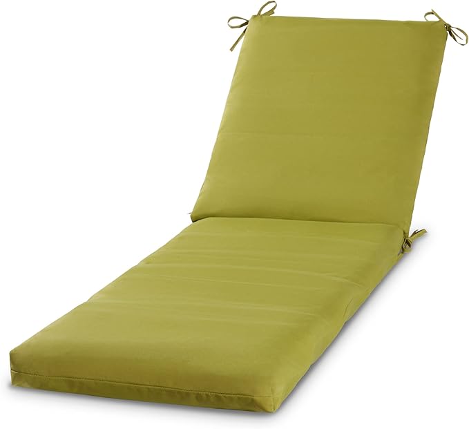 Greendale Home Fashions Outdoor Reversible Chaise Lounge Chair Cushion, Lime