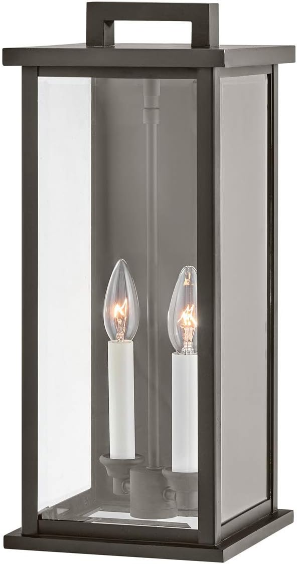 Hinkley Weymouth 20014OZ Medium Outdoor Wall Mount Lantern, Traditional Federal Style, Aluminum Cast Frame, Oil Rubbed Bronze