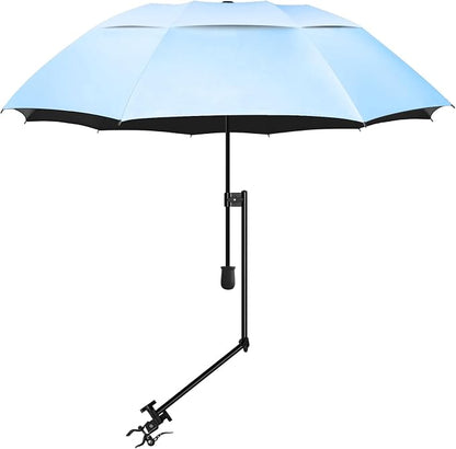 XLINGZA UPF 50+ Beach Umbrella with Adjustable Universal Clamp