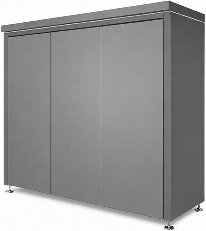 Sunnyjoy Modular Outdoor Kitchen Flip, Premium Aluminum Cabinet System-2 | Max flip cover version with grill, sink & storage, durable weather-resistant design, includes flip-top set for protection