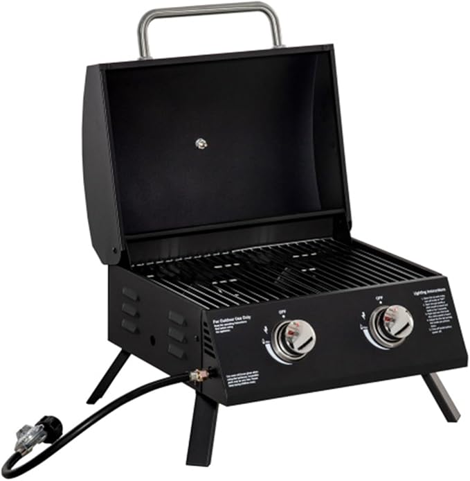 Portable Charcoal Grill with Piezo Ignition & Thermometer – Compact 21.75" Foldable BBQ Grill for Camping, Lightweight Smoker Box with Cool-Touch Handles & Removable Ashtray
