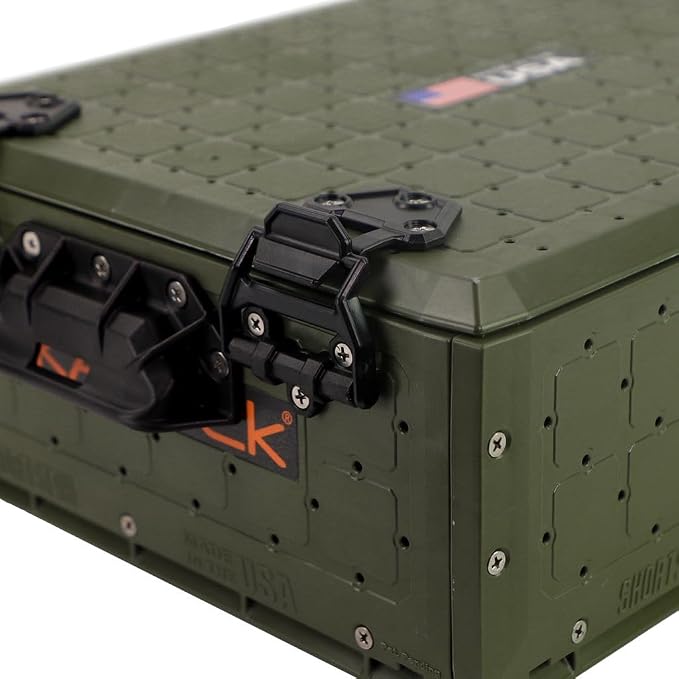 YakAttack ShortStak Solo Storage Box - Size & Color Options | Standalone Low-Profile Crate with Lid, Hinges & Latches | GridLoc Mounting Panels | Slider Feet for Under-Seat Use | Made in USA