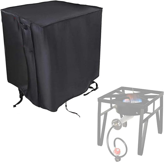 Outdoor Single Burner Stove Cover, Portable Waterproof Outdoor Cover for Camping Stove Countertop Burners Propane Gas Grill Cooker - 17”L x 17”W x 20”H