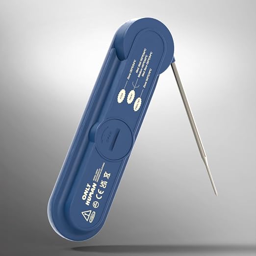ONLY HUMAN HDP-01 Digital Instant Read Meat Thermometer, High Accuracy Food Cooking Thermometer with Ultra Bright Backlight Display (Midnight Blue)