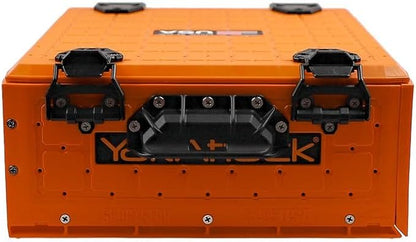 YakAttack ShortStak Solo Storage Box - Size & Color Options | Standalone Low-Profile Crate with Lid, Hinges & Latches | GridLoc Mounting Panels | Slider Feet for Under-Seat Use | Made in USA
