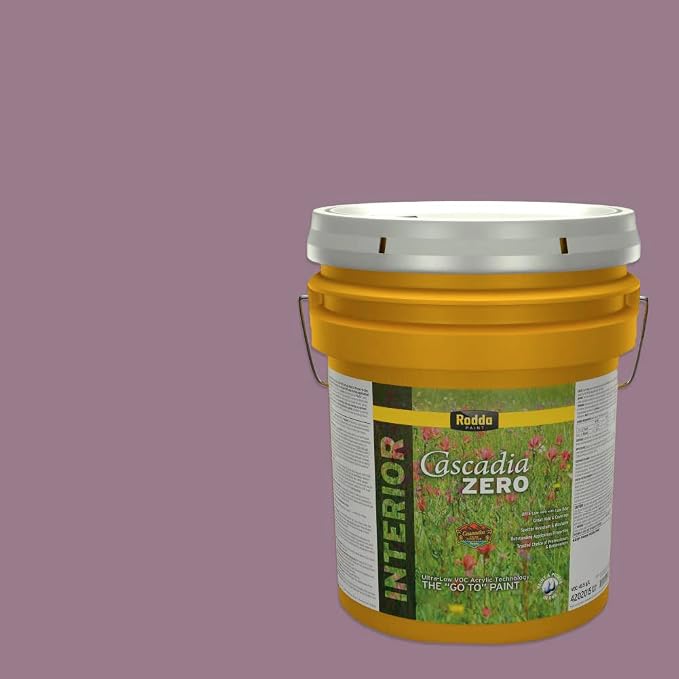 Rodda Paint CASCADIA ZERO Interior Satin Paint & Primer in One, 5-Gallon, Majestic Plum