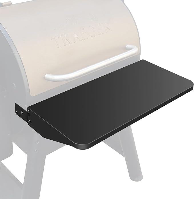 Folding Front Shelf Accessories for Traeger Pro 22 & Pro 575 Pellet Grills | Ironwood 650 BAC362 Replacement Grill Shelf, 25" x 12" Heavy-Duty Steel Prep Table Fold-Down Space-Saving Grill Accessory