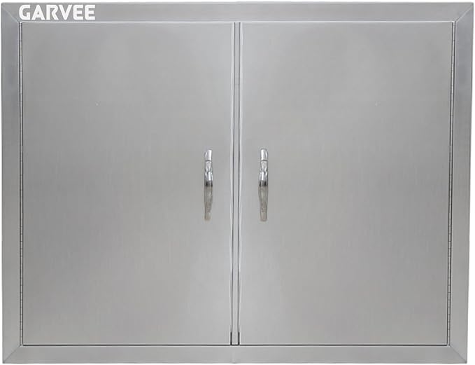 Garvee BBQ Access Door 30.5 in W x 21 in H, Double Door Outdoor Kitchen Doors for BBQ Island Grilling Station
