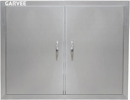 Garvee BBQ Access Door 30.5 in W x 21 in H, Double Door Outdoor Kitchen Doors for BBQ Island Grilling Station