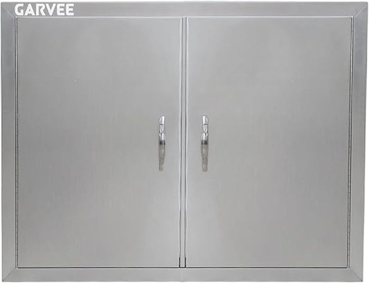 Garvee BBQ Access Door 30.5 in W x 21 in H, Double Door Outdoor Kitchen Doors for BBQ Island Grilling Station