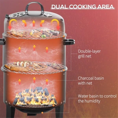 Portable Charcoal Grill, Compact BBQ Grill for charcoal smoker grill Outdoor Cooking, Lightweight Folding Design with charcoal smokers Carry charcoal smoker Bag, Easy Setup Grill f