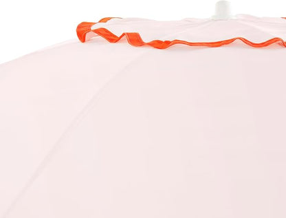 6FT Patio Beach Umbrella, UPF 50+ Sun Shade, Adjustable Tilt | Portable & Vented Outdoor Umbrella for Sand, Backyard & Garden, Harbour Rosé Pink (Light Pink & Orange)