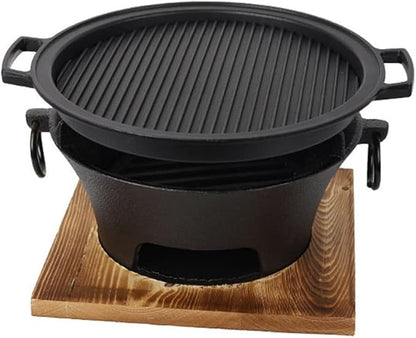Portable Charcoal BBQ Grill, Table Barbecue Grill with Non-Stick Baking pan,Outdoor Camping Stove for Picnic Garden Balcony (Black 20 * 25cm)