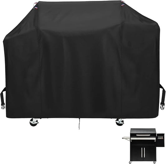 Pellet Grill Cover for Traeger Silverton Series, 600D Thickened Grill Covers Compatible with Traeger Silverton 810 and Silverton XL, Heavy Duty Waterproof BBQ Cover for Outdoor Grills